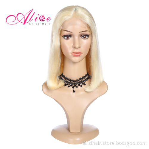 Cheap Lace Front 613 Honey Blonde Bob Wig,Short Hd Full Lace Human Hair Wig 613 transparent Human Hair Lace Front Wig